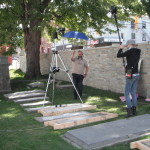 Alex Gabov and assistants at work in Kingston's Lower Burial Ground
