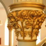 Hand-Painted Gilding on Pillar Detail in St. Paul's Church
