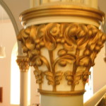 Hand-Painted Gilding on Pillar Detail in St. Paul's Church