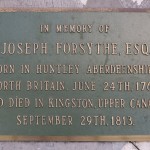 Forsyth Monument plaque. Forsyth is misspelled.