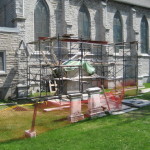 Forsyth Monument under restoration in Kingston's Lower Burial Ground