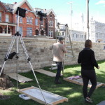 Photographing a tombstone